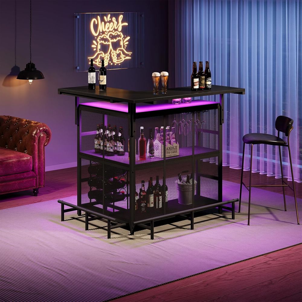 홈 바 유닛, L자형 바 테이블(잔 홀더 포함), 4단 - Home Bar And Cabinet 리뷰 및 가격