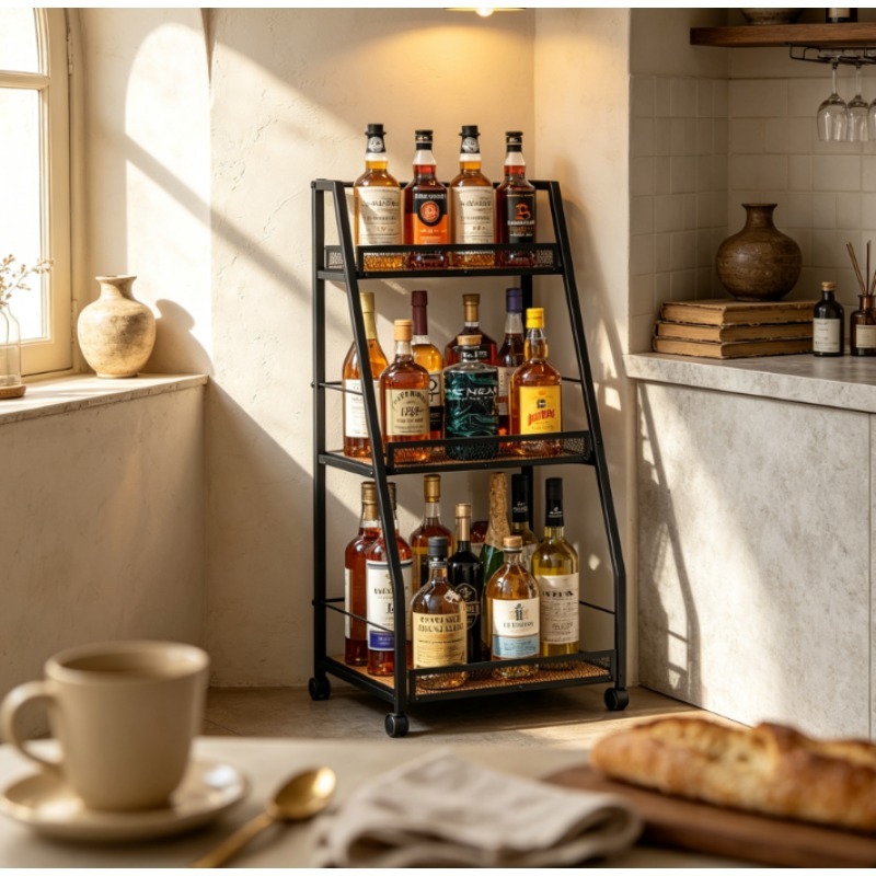 3단 사다리형 와인랙, 가정용 바를 위한 독립형 플로어 - Home Bar Shelf 리뷰 및 가격