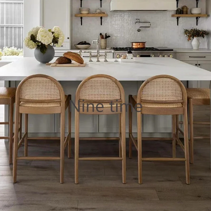 단단한 나무 등나무 주방 바 의자 안락 의자 디자인 살 - Home Bar Stools 리뷰 및 가격