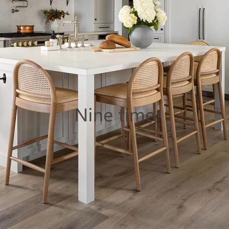 단단한 나무 등나무 주방 바 의자 안락 의자 디자인 살 - Home Bar Stools 리뷰 및 가격