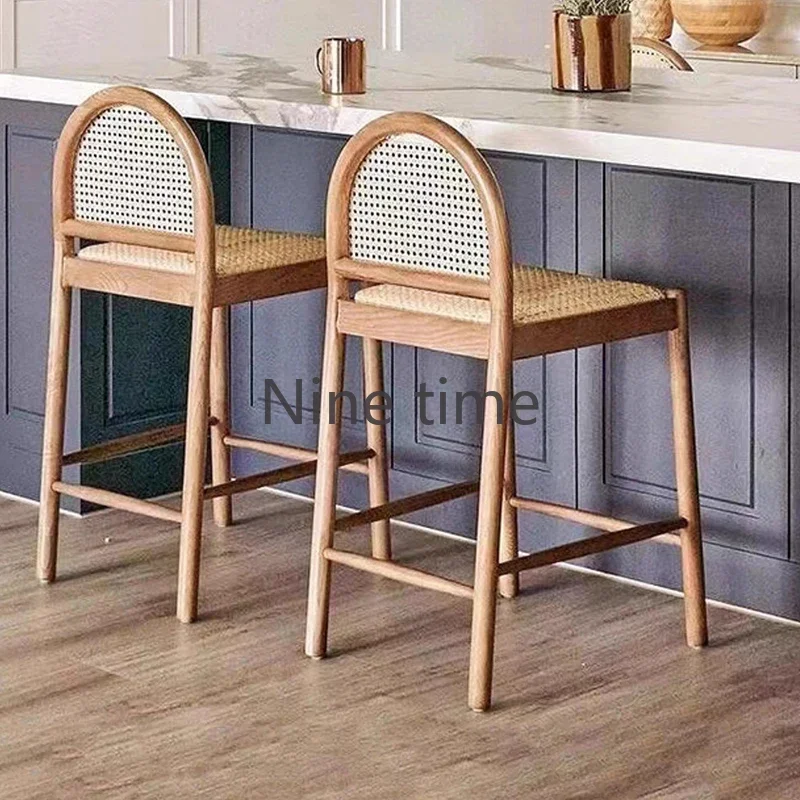 단단한 나무 등나무 주방 바 의자 안락 의자 디자인 살 - Home Bar Stools 리뷰 및 가격